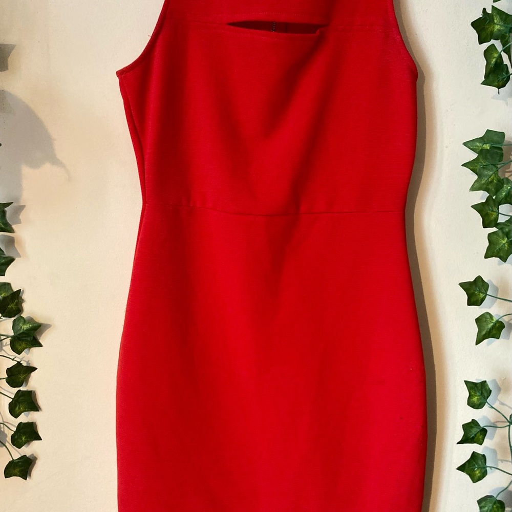 Red cocktail bodycon dress|Guess